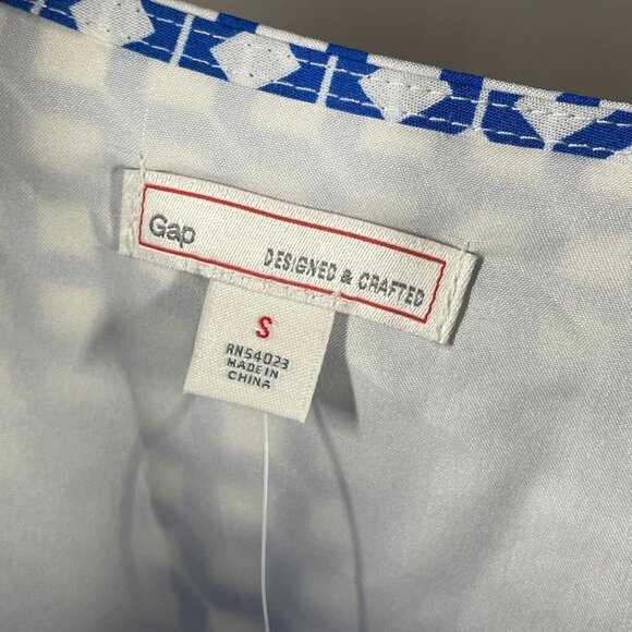 NEW Gap Dress Womens Small blue geometric blouson colorful preppy - Picture 4 of 12